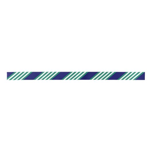 Green and white stripes pattern with navy blue satijnen lint (Voorkant)