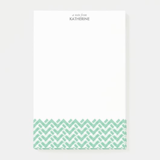 Green and White Woven Chevron Post-it® Notes (Voorkant)