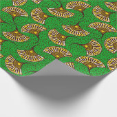 Green And Yellow Ankara Fan Print Wrapping Paper Cadeaupapier (Hoek)