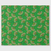 Green And Yellow Ankara Fan Print Wrapping Paper Cadeaupapier (Vlak)