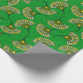Green And Yellow Ankara Fan Print Wrapping Paper Cadeaupapier (Hoek)