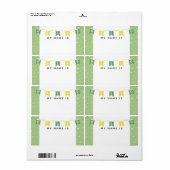 Green and Yellow Cute Hello My Name Is Sticker (Full Sheet)