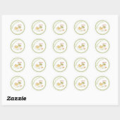 Green and Yellow Floral Chamomile Herbal Tea  Ronde Sticker (Vel)