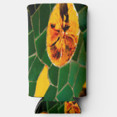 Green and Yellow Floral Mosaic Seltzer Blikjeskoeler (Voorkant)