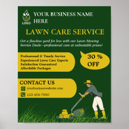 Green and Yellow  Lawn Care  Poster