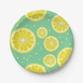 Green and Yellow Lemon Slice Pattern Papieren Bordje (Voorkant)
