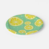 Green and Yellow Lemon Slice Pattern Papieren Bordje (Gekanteld)