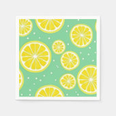 Green and Yellow Lemon Slice Pattern Servet (Voorkant)