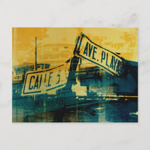 Green and Yellow Street Sign. Briefkaart