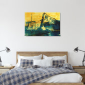 Green and Yellow Street Sign. Canvas Afdruk (Insitu (Slaapkamer))