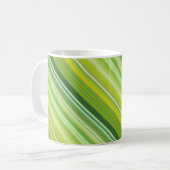 Green and Yellow stripes Koffiemok (Voorkant links)