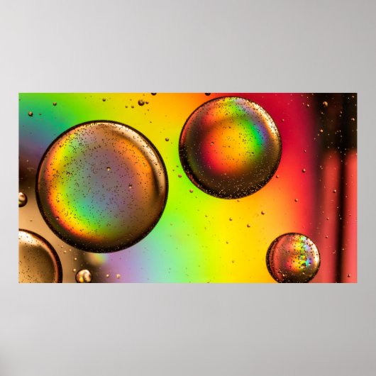 Green and yellow water droplets poster (Voorkant)