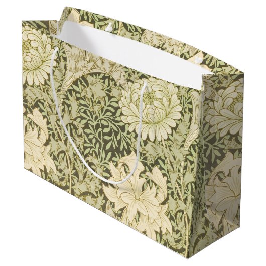Green and Yellow William Morris Gift Bag Groot Cadeauzakje (Achterkant Gekanteld)