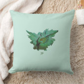 Green Angel Monogram Decorative Floor Cushion Kussen (Deken)