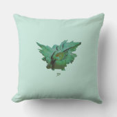 Green Angel Monogram Decorative Floor Cushion Kussen (Voorkant)