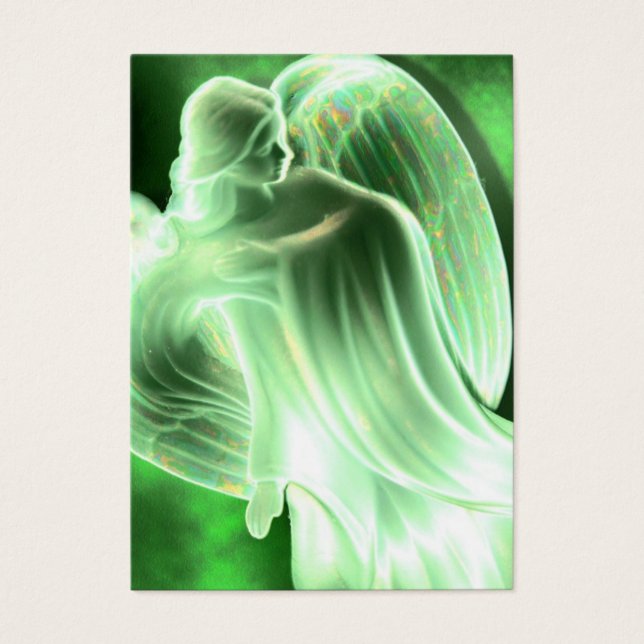 Green Angel Prayer Card Visitekaartje (Voorkant)