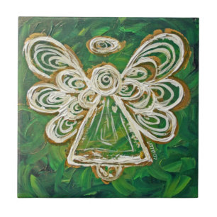 Green Angel Tile Gift Tegeltje