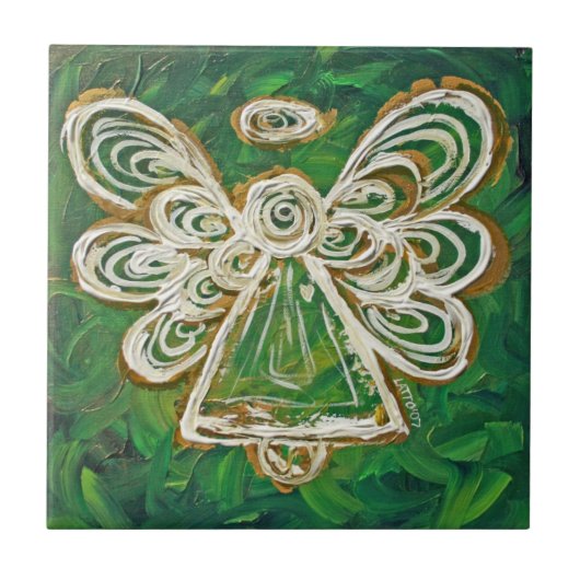 Green Angel Tile Gift Tegeltje (Voorkant)