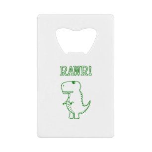 Green Angry T Rex Dino Creditkaart Flessenopener