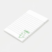 Green Angry T Rex Dino Lined Post-it® Notes (Schuin)