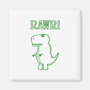 Green Angry T Rex Dino Magneet