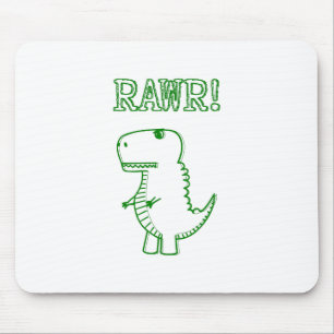 Green Angry T Rex Dino Muismat
