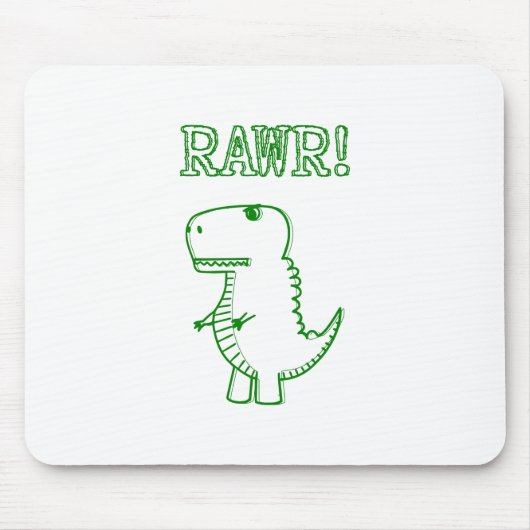 Green Angry T Rex Dino Muismat (Voorkant)