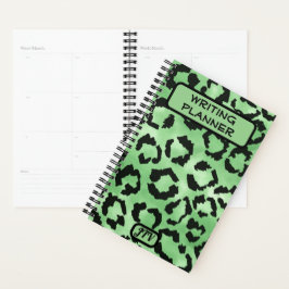 "Green Animal Print Planner