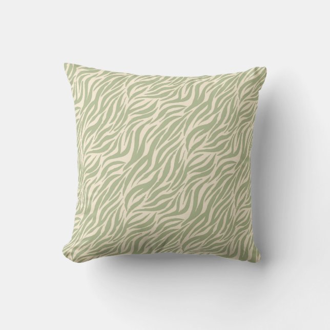 Green Animal Print Tijger Kussen (Voorkant)
