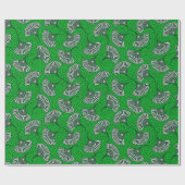 Green Ankara Fan Print Wrapping Paper Cadeaupapier (Vlak)