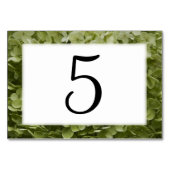 Green Annabelle Hydrangea Floral Table Numbers Kaart (Voorkant)