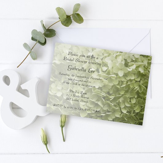 Green Annabelle Hydrangea Floral Vrijgezellenfeest Kaart