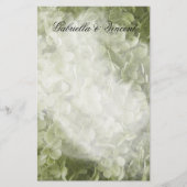 Green Annabelle Hydrangea Floral Wedding Briefpapier (Voorkant)