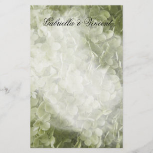 Green Annabelle Hydrangea Floral Wedding Briefpapier
