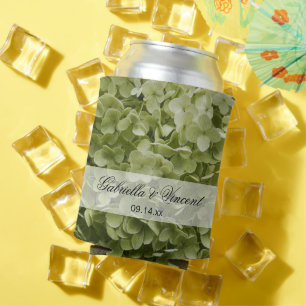 Green Annabelle Hydrangea Floral Wedding Favors Blikjeskoeler