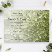 Green Annabelle Hydrangea Floral Wedding Kaart