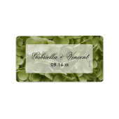 Green Annabelle Hydrangea Floral Wedding Label (Voorkant)