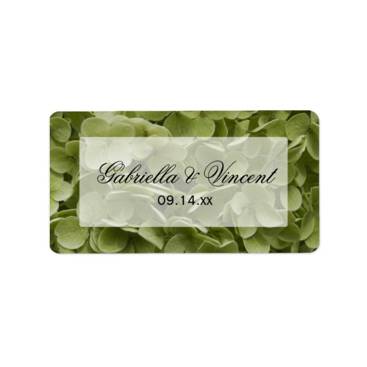 Green Annabelle Hydrangea Floral Wedding Label (Voorkant)