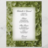 Green Annabelle Hydrangea Floral Wedding Menu (Voorkant)