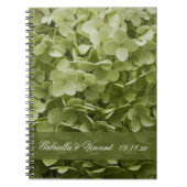 Green Annabelle Hydrangea Floral Wedding Notitieboek (Voorkant)