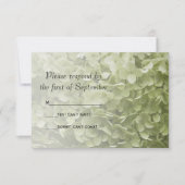 Green Annabelle Hydrangea Floral Wedding RSVP (Voorkant)