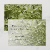 Green Annabelle Hydrangea Floral Wedding RSVP Kaartje (Voorkant / Achterkant)
