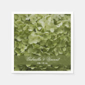 Green Annabelle Hydrangea Floral Wedding Servetten (Voorkant)