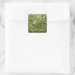 Green Annabelle Hydrangea Floral Wedding Vierkante Sticker