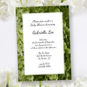 Green Annabelle Hydrangea Flower Baby shower Kaart