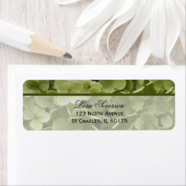 Green Annabelle Hydrangea Flower Return Address Etiket