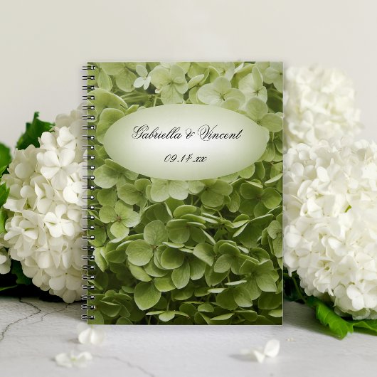 Green Annabelle Hydrangea Flower Wedding Notitieboek