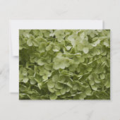 Green Annabelle Hydrangea Flower Wedding RSVP Kaar Kaartje (Achterkant)