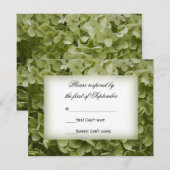 Green Annabelle Hydrangea Flower Wedding RSVP Kaar Kaartje (Voorkant / Achterkant)