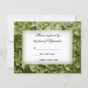 Green Annabelle Hydrangea Flower Wedding RSVP Kaar Kaartje